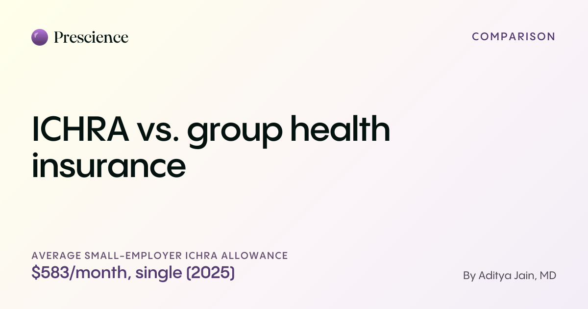 ICHRA vs. group health insurance (Prescience guide by Aditya Jain, MD)