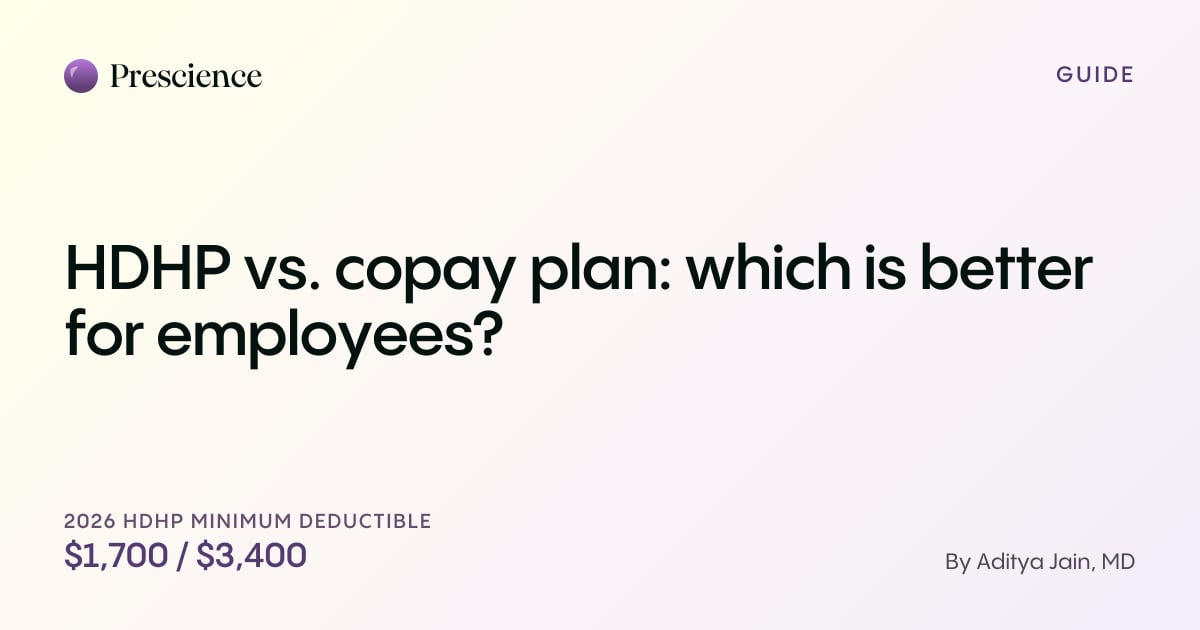 HDHP vs. copay plan: which is better for employees? (Prescience guide by Aditya Jain, MD)